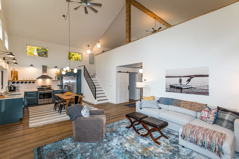 Our spacious living and dining area is perfect for a group