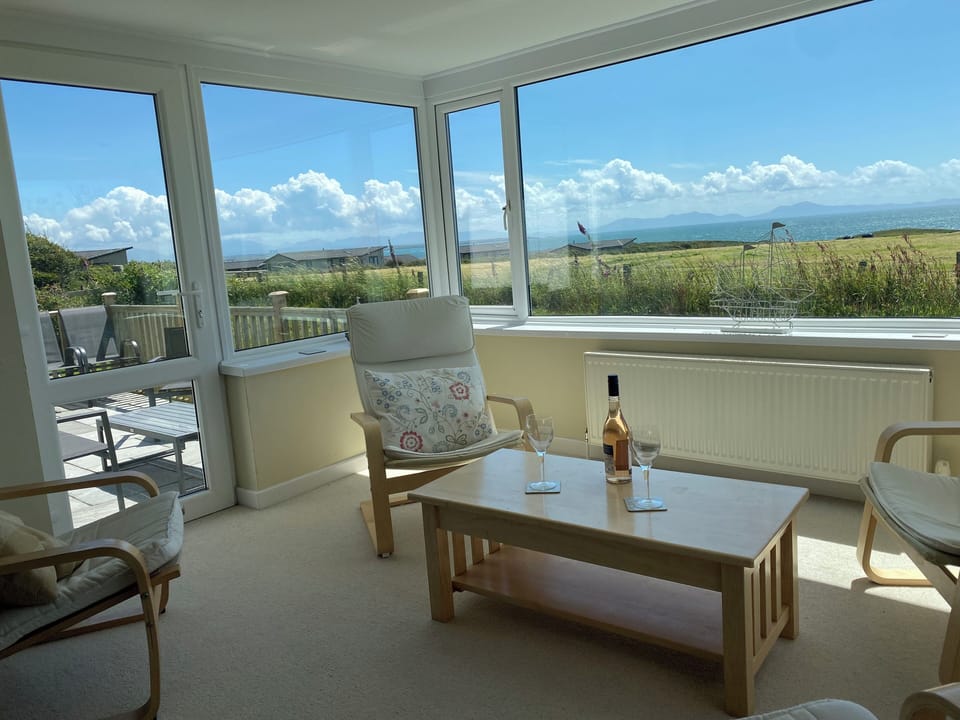 Sun lounge looking towards Llŷnn Peninsula