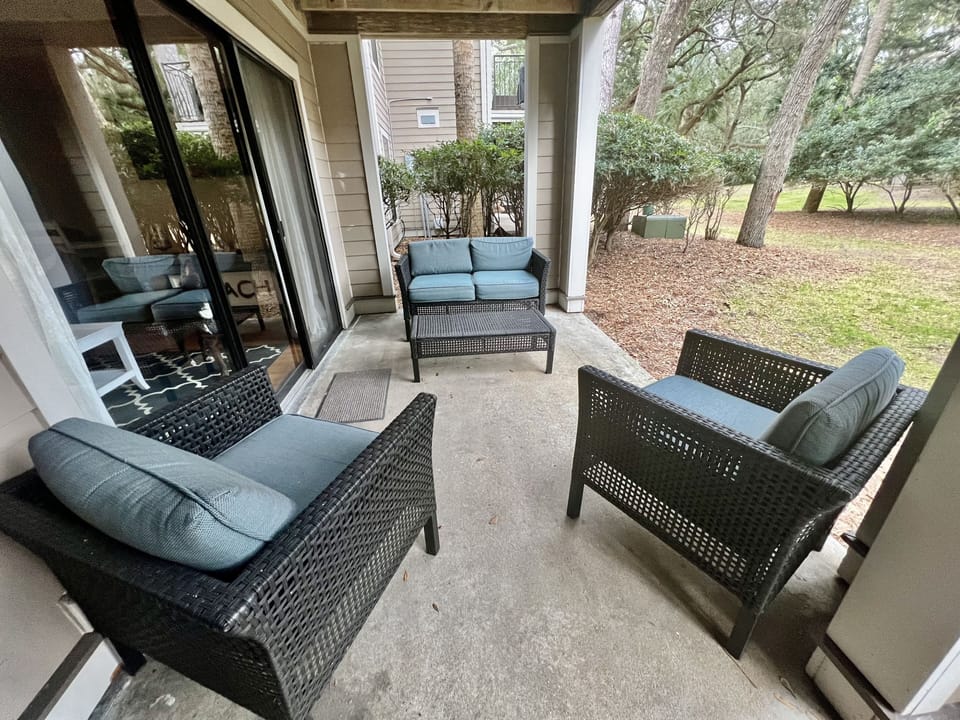 Enjoy the fresh air on the covered patio!