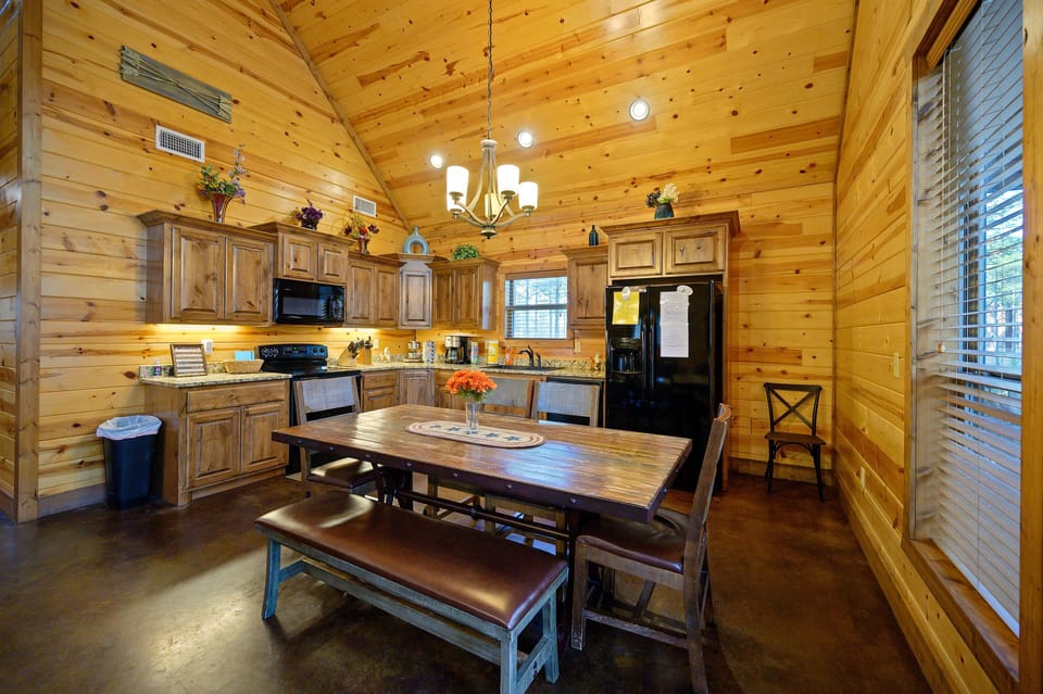 The fully stocked kitchen makes cooking meals for your group easy and enjoyable.