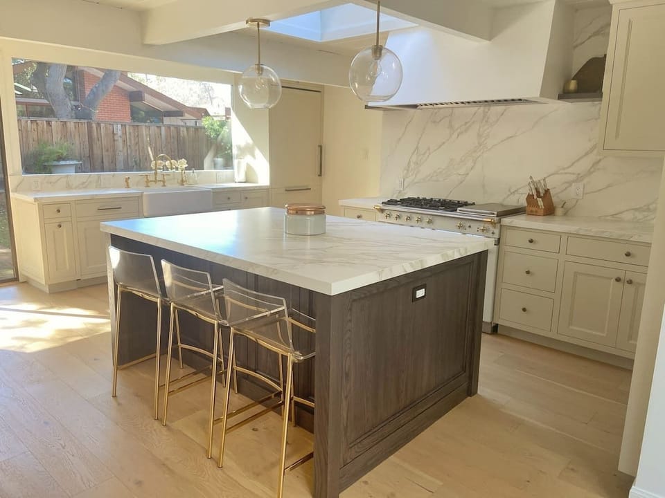 The bar has seating for 3 plus a small dining table which can seat another 4