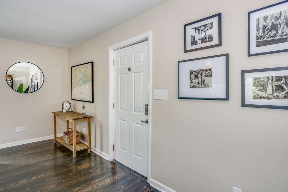 Beautiful hardwood flooring through out the living area