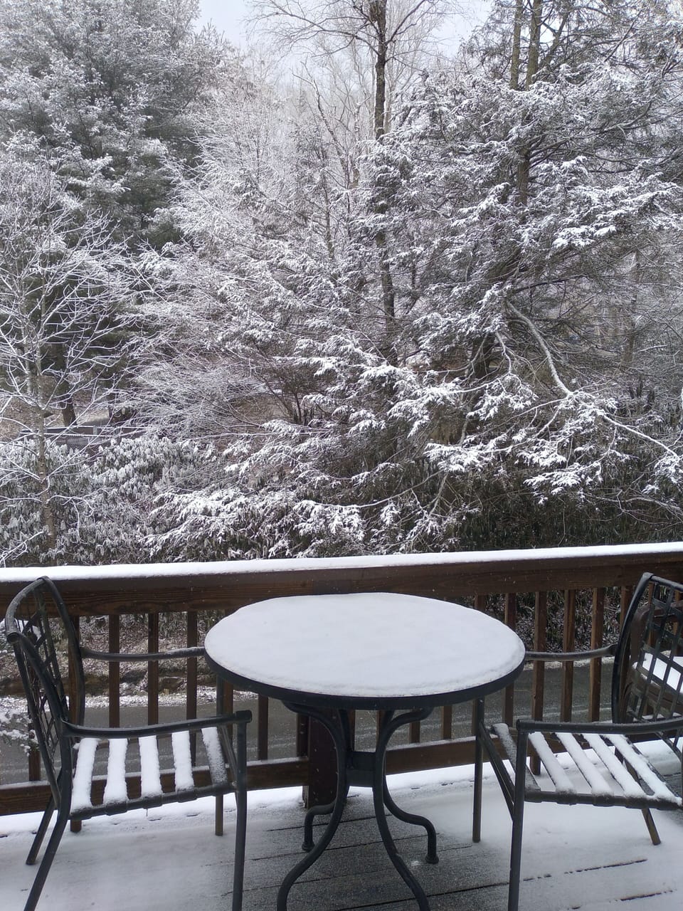 Watch sugar mt ski resort make snow from your deck. 