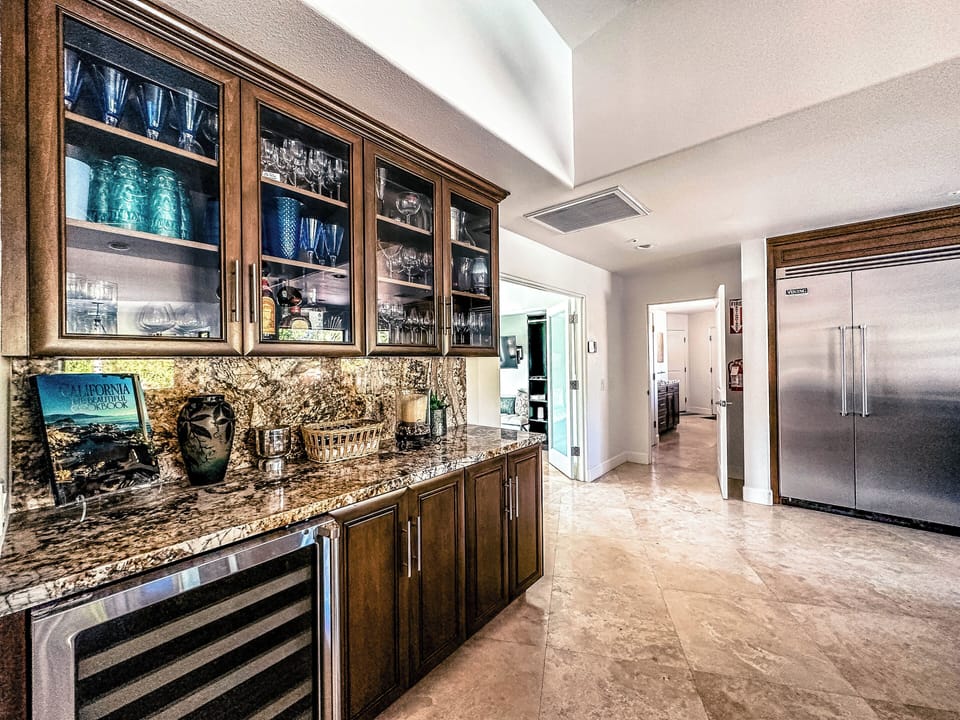 Plenty of outdoor plastic  and indoor stemware for your use during your stay