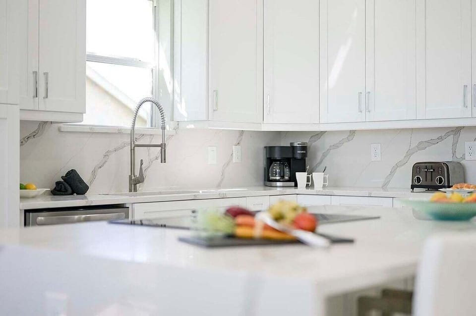 The Center Island Features The Stove Top