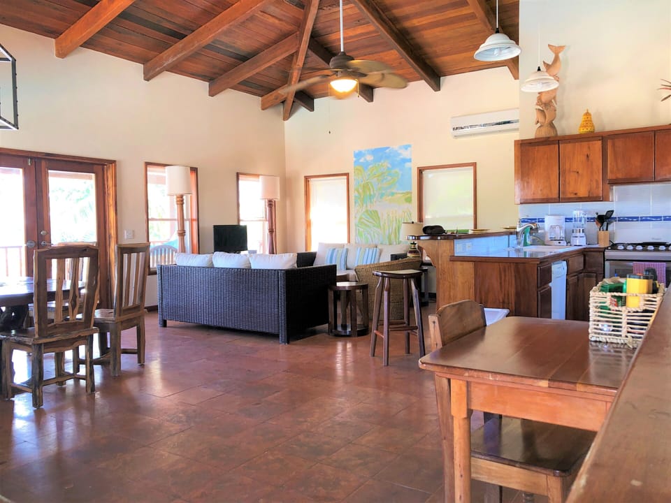 Spacious Living & Dining Room with amazing hardwood vaulted ceiling