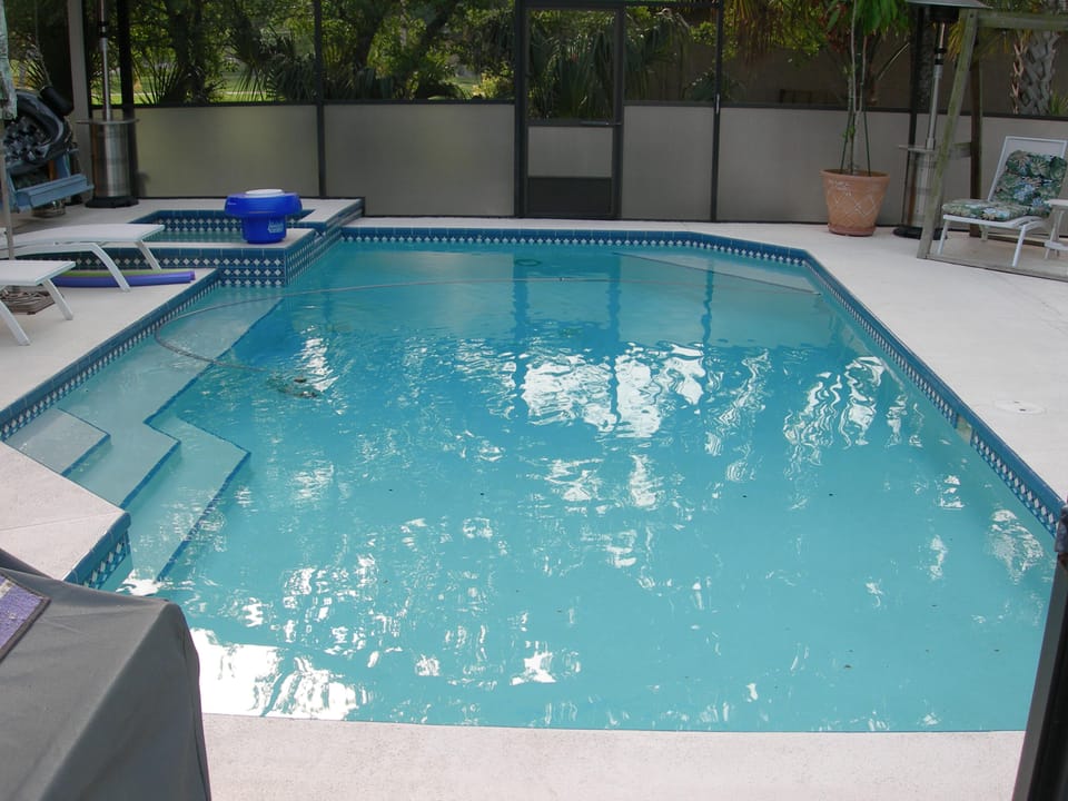 Solar and gas heated pool and spa