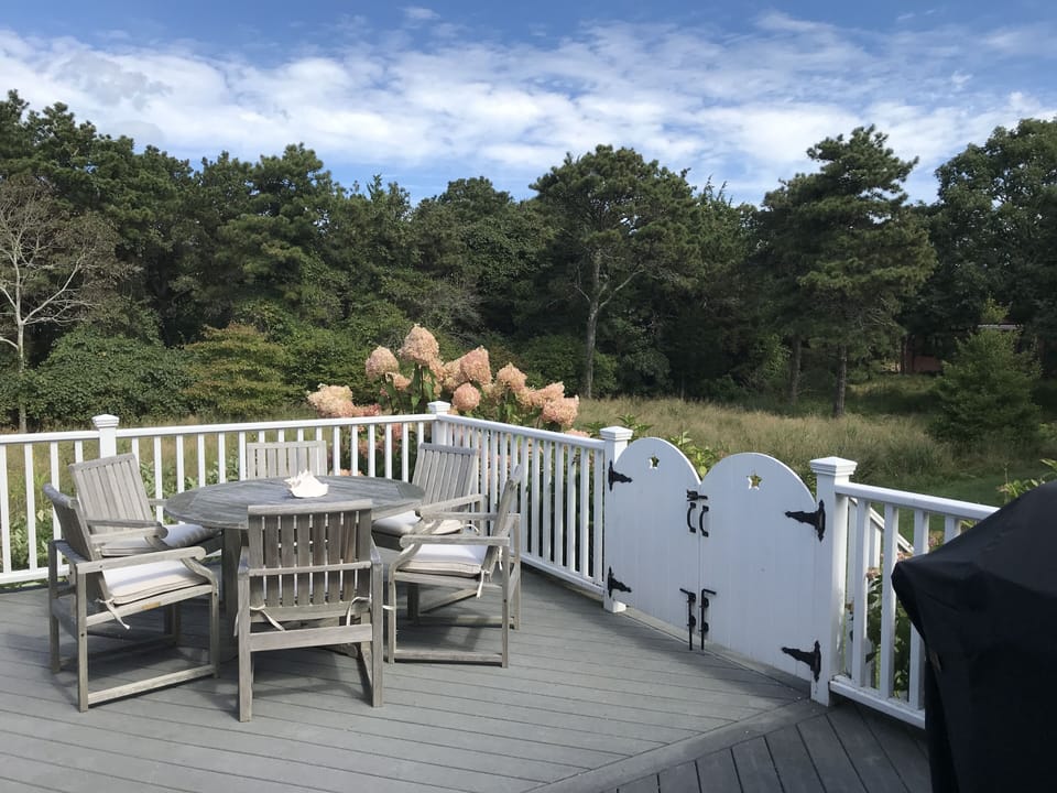 Deck with beautiful view over spacious yard