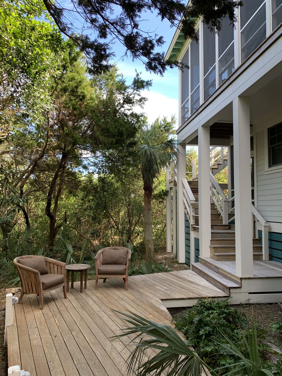 Maritime forest privacy, side deck