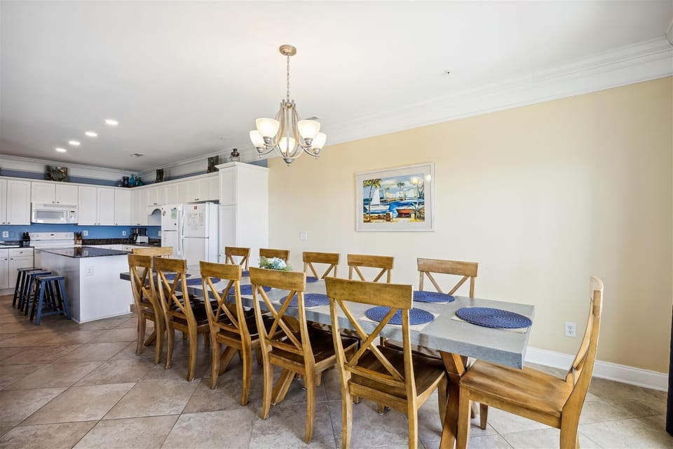 Enjoy family meals at this ocean front dining table.