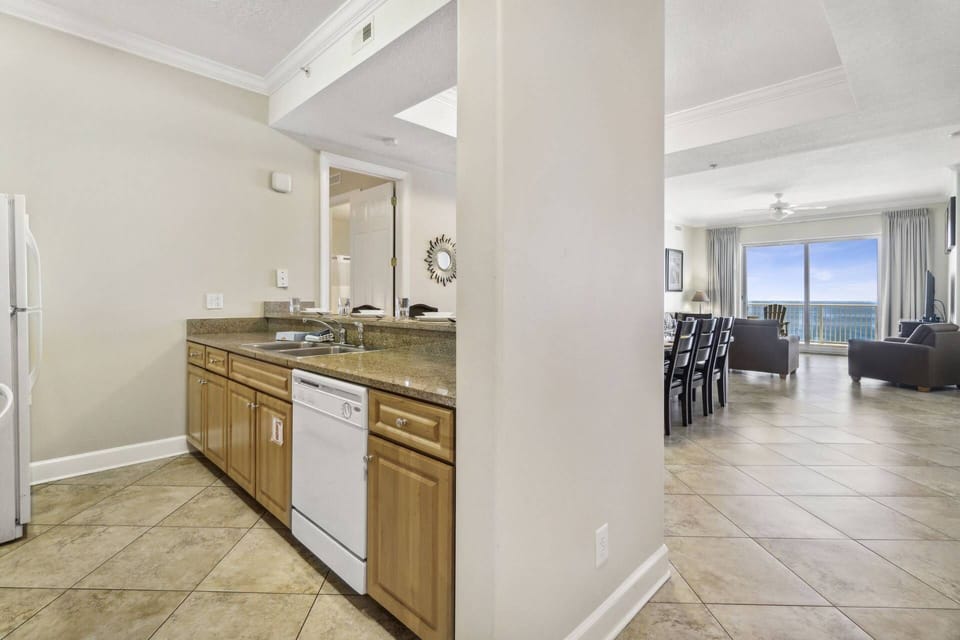 Kitchen with dishwasher.