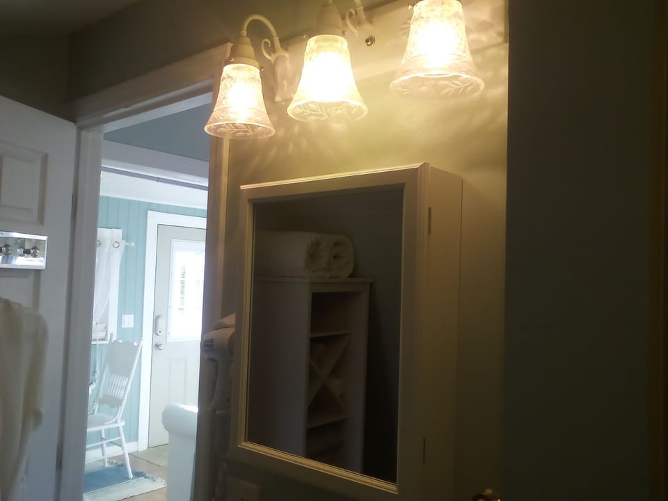 Cabinet above the bathroom sink