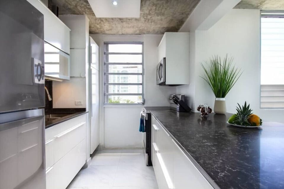 Fully stocked modern kitchen