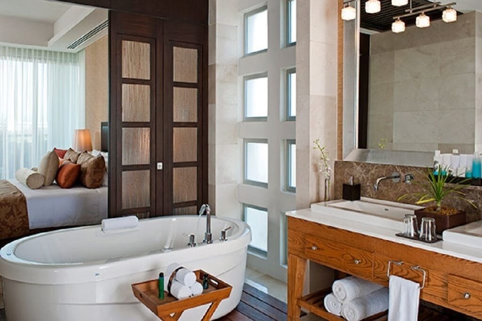 View from en suite with Jacuzzi tub.