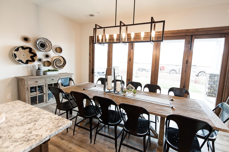 Kitchen table with seating for 12