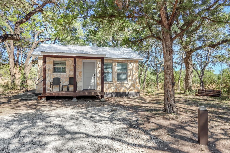Parking in front of cabin