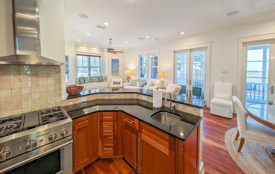 Kitchen towards Bar
