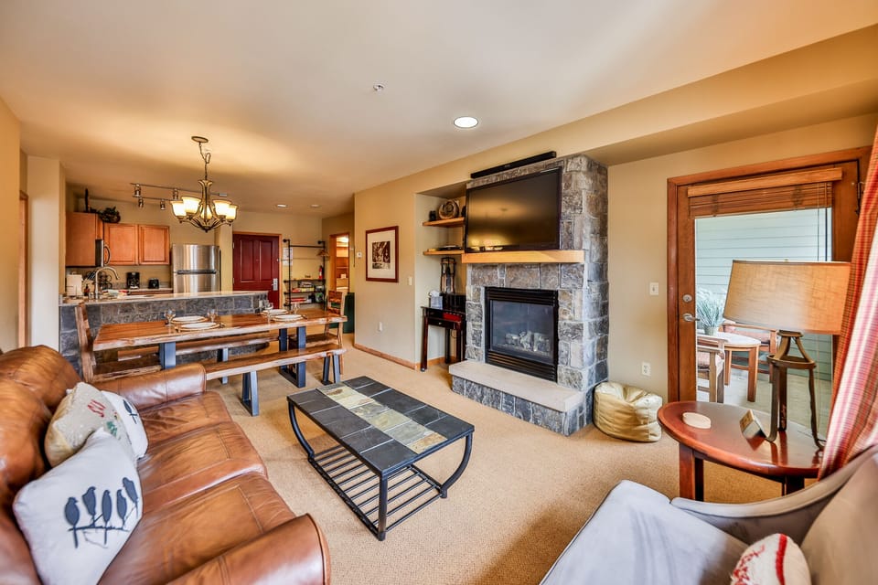 Recharge your batteries in the cozy Living area with gas fireplace