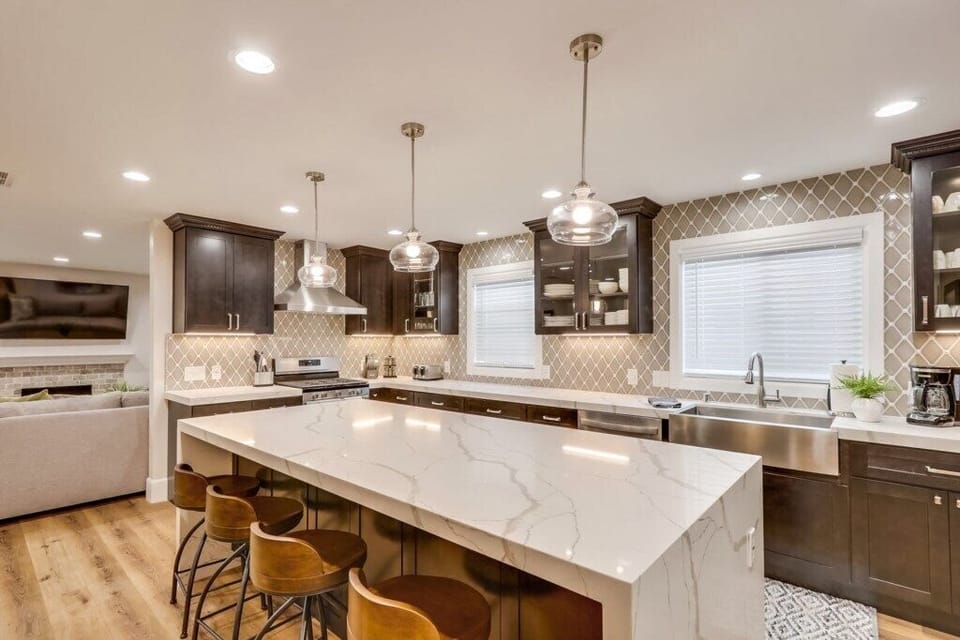 Gorgeous Custom Open Concept Kitchen with Stainless Steel Appliances
