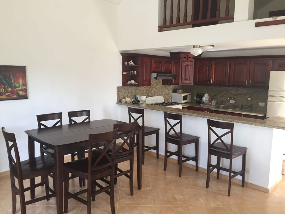 Dining area and kitchen bar area