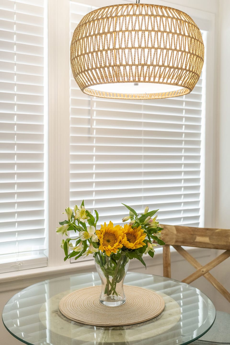 A cozy table for two, where small size meets big comfort for intimate dining.