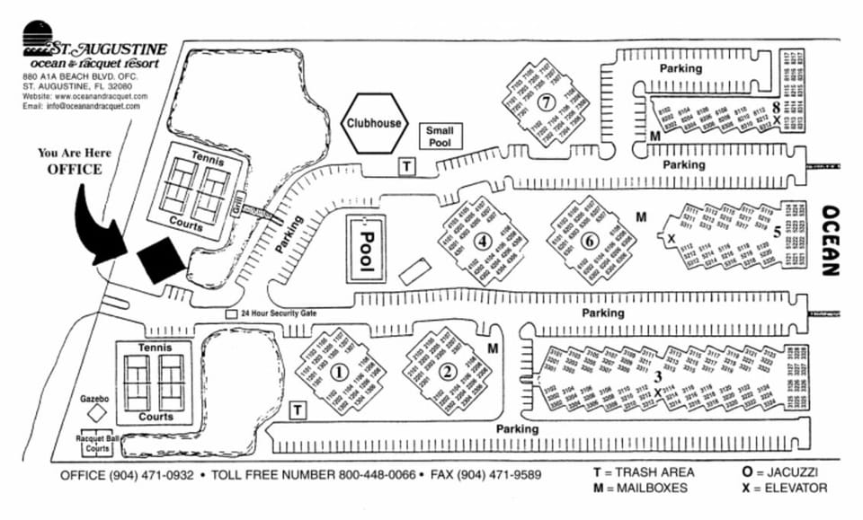 Map of the resort. We are in Building #4, closest to the pools.