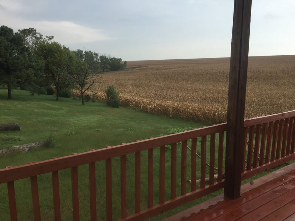 Large upper deck with views of the Kansas countryside.
