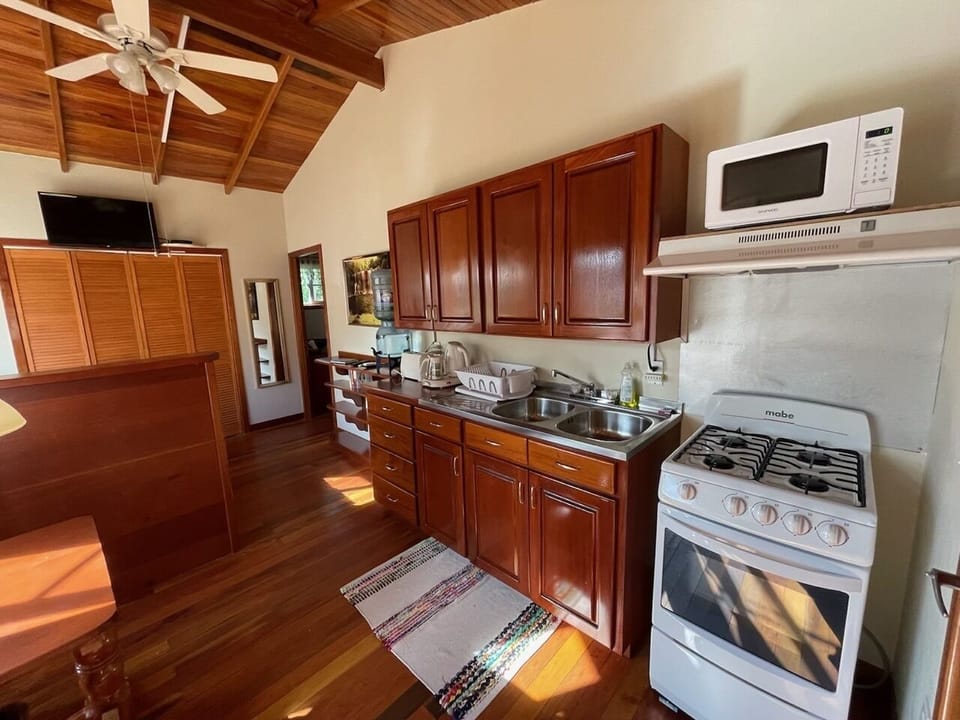 The Studio Unit is fully equipped with a custom made mahogany kitchenette.