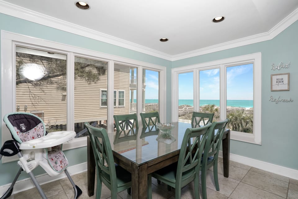 Savor meals in your bright dining space with stunning ocean views through panoramic windows—breakfast tastes better by the sea.