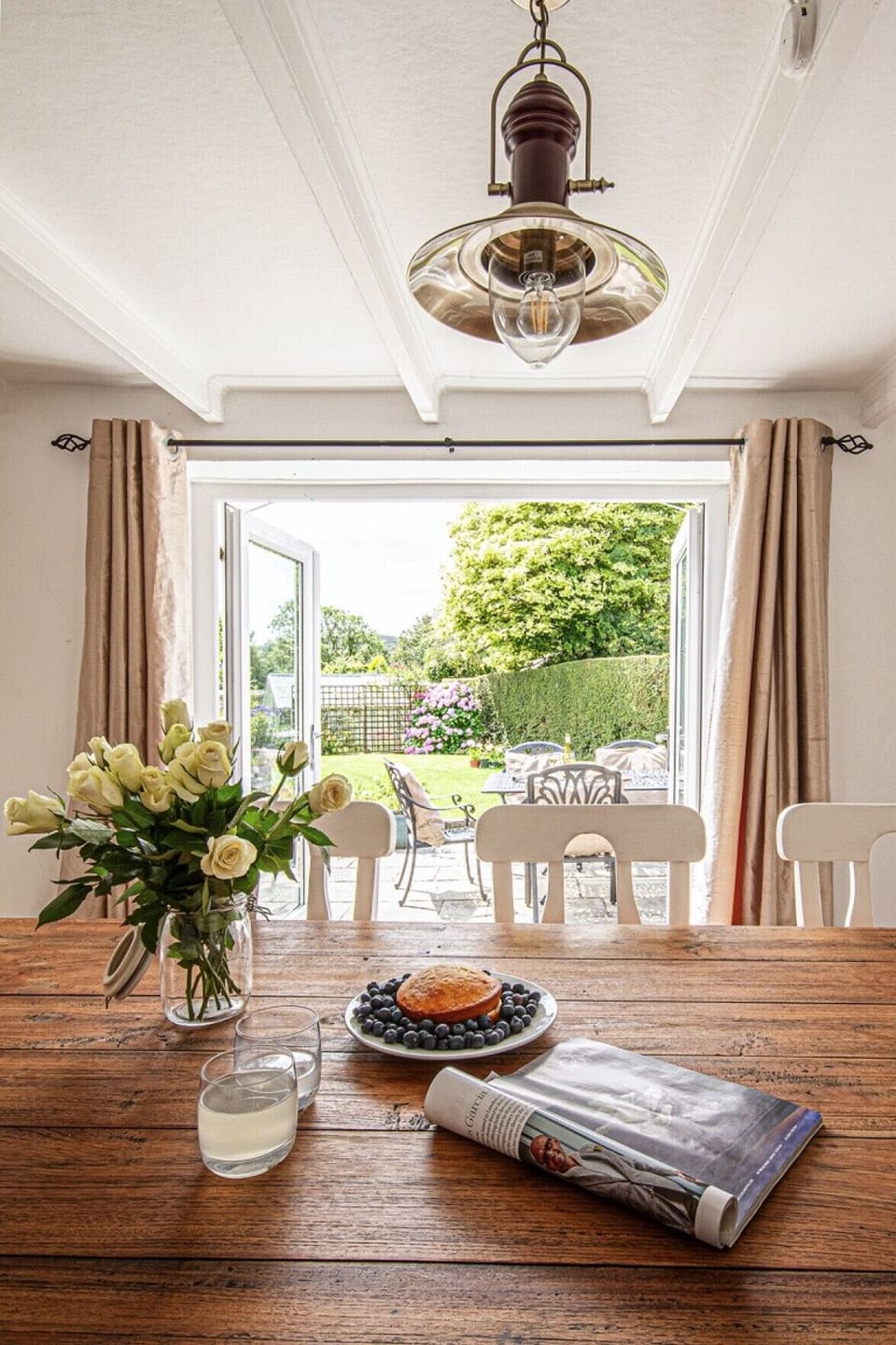 Dining room table overlooking the garden 