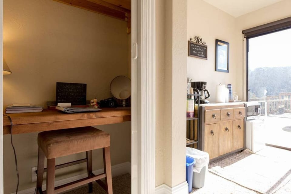 Books and desk area