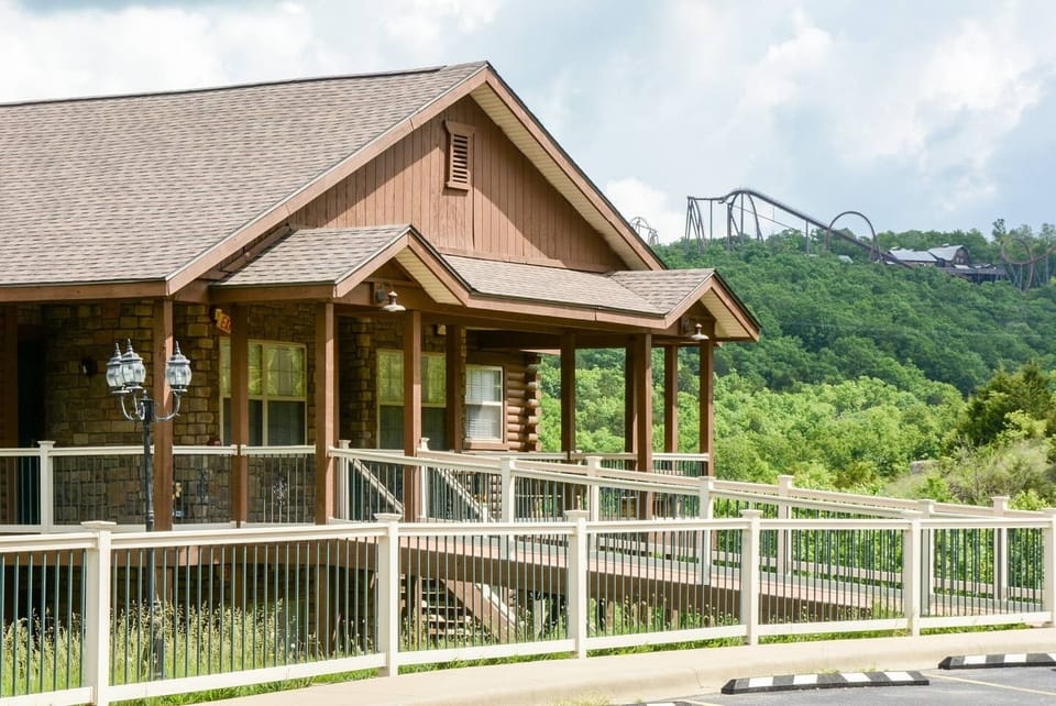 Catch the rush of Silver Dollar City's coasters from the deck
