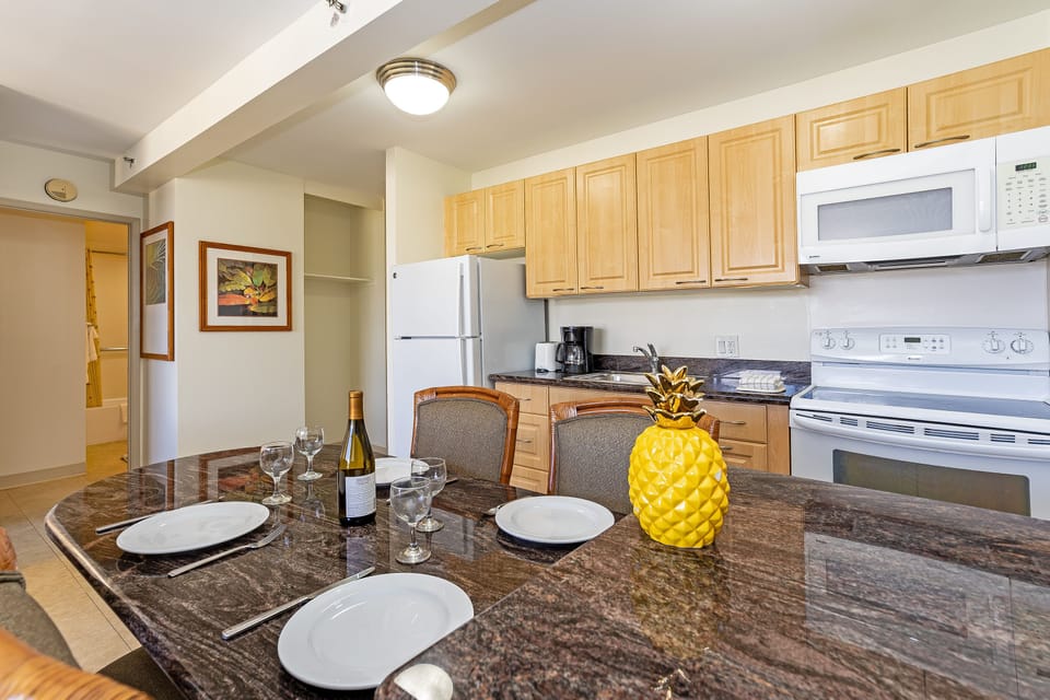 Kitchen Countertop with Dining Chairs