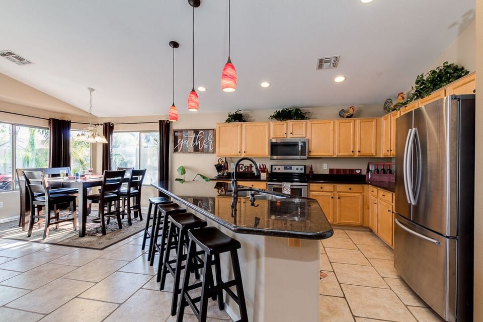 Kitchen and dining area