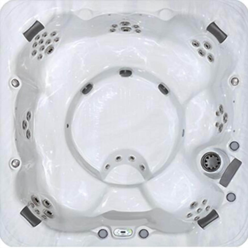 Master Spas - Clarity 8 Model:  
With the large, open seating design, there’s plenty of space for seven people – without compromising on the therapy. The Stress Relief Neck and Shoulder Seat experience will undoubtedly be the highlight of your day.

