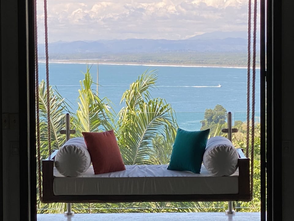 Hanging Couch with ocean view