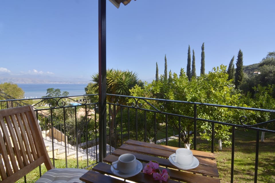 Chrismos Luxury Studio 12B Apraos Corfu - balcony view