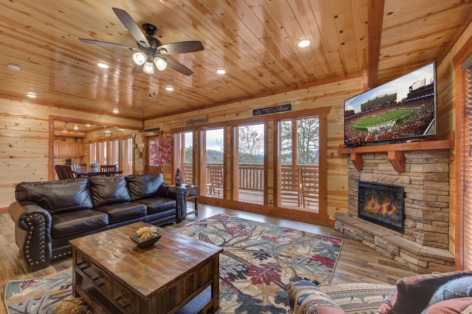 Enjoy the game on the large Smart tv in the living room.