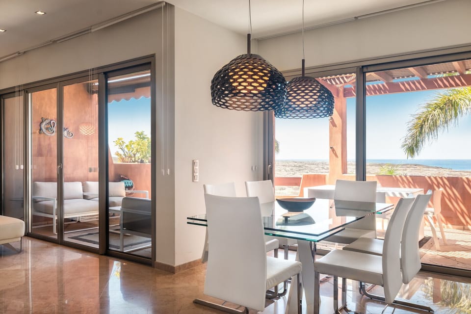 Lovely dining room with a sea view