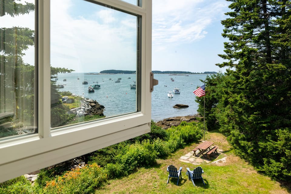 View of Powder House Cove and Seal Harbor from Cottage