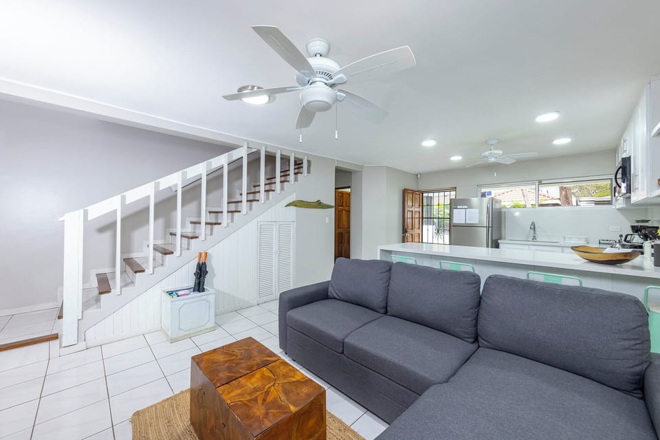 Spacious, well furnished living area and kitchen.  