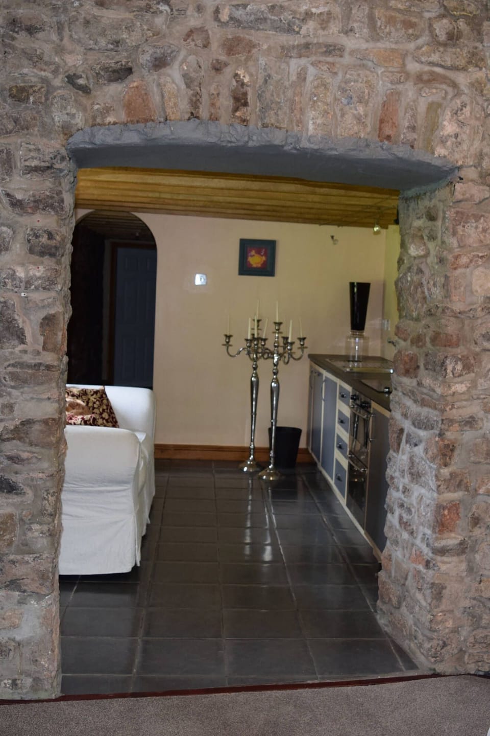 Turret 6: The entertainment apartment features a fully fitted kitchen and dining space for 3, and a shower room
