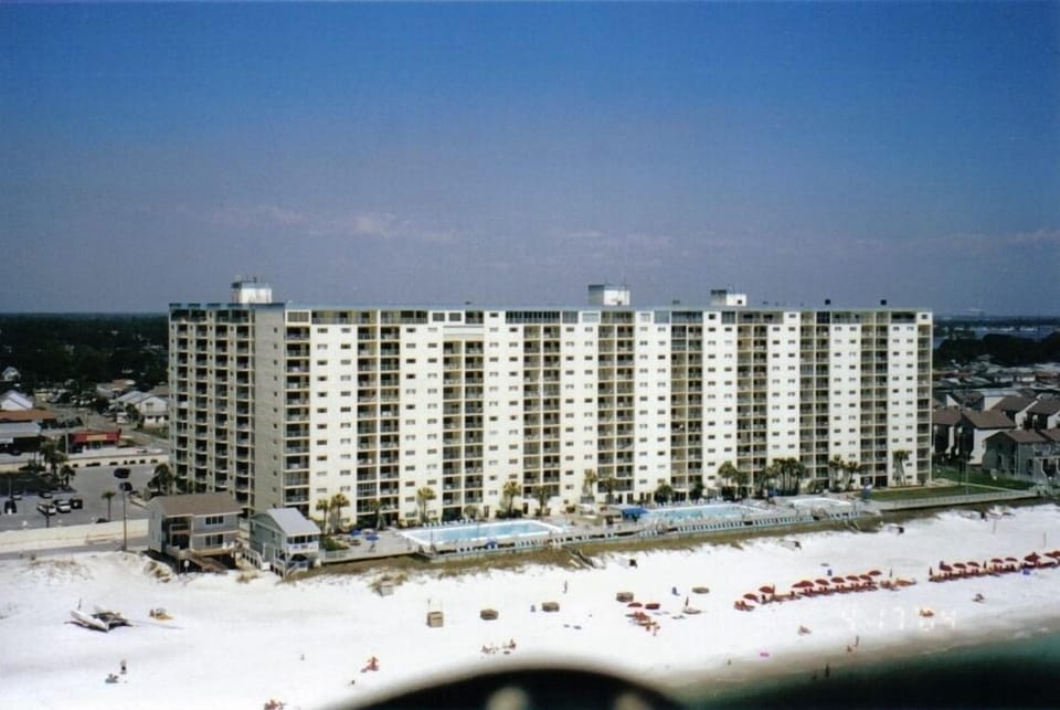 View of Regency Towers while parasailing
