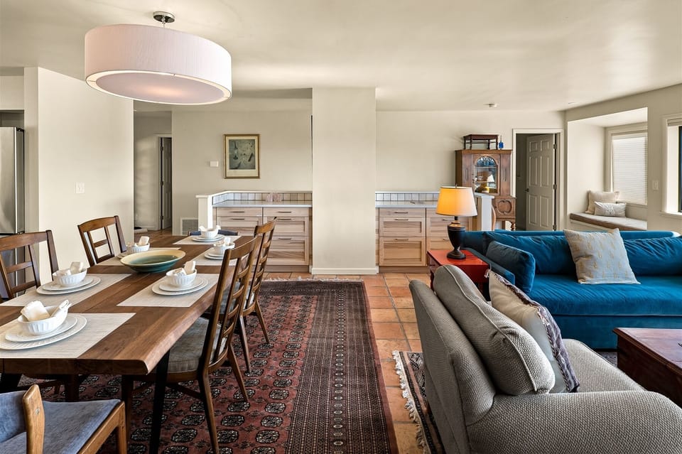 The open living area is warm & welcoming