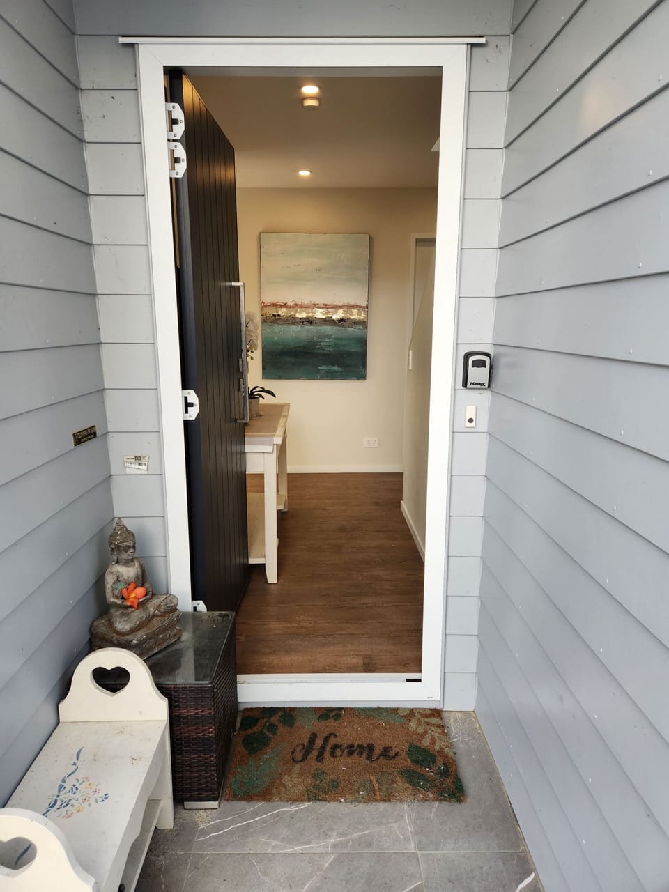Entrance with key lockbox
