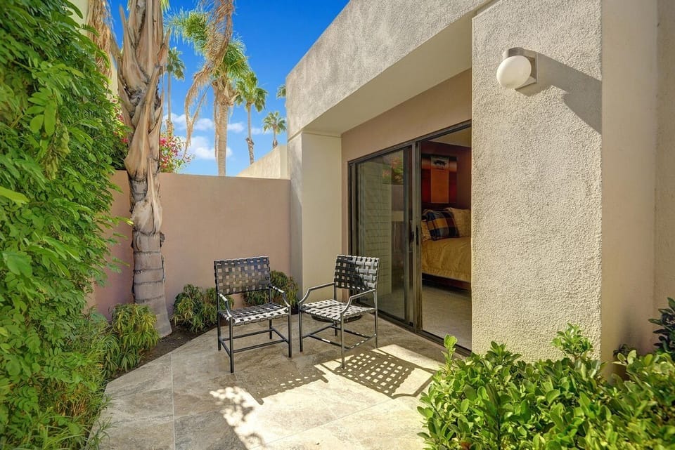 Private patio off Primary bedroom. Such a delightful, tranquil space!