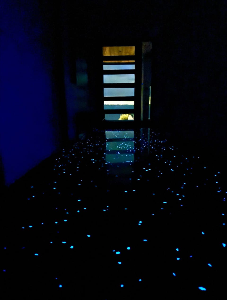 Floors on the ground floor glow in the dark like th emilky way at night!