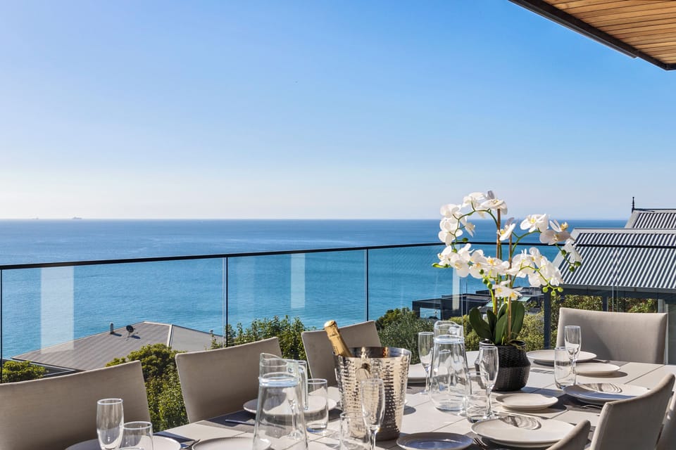 Outdoor dining overlooking the ocean view, city view and sunsets