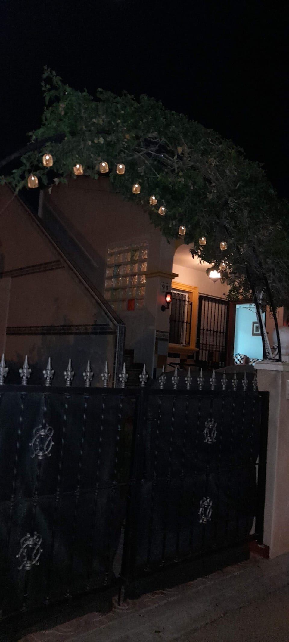 Outside at night time