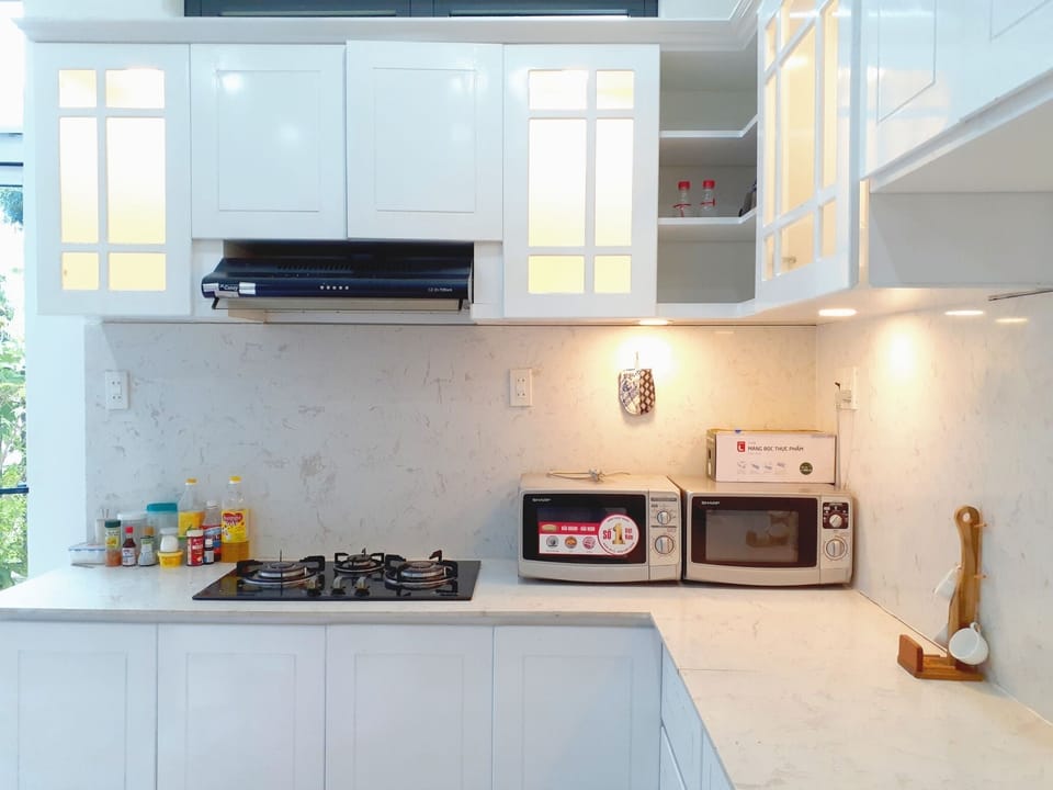 Cooking area at kitchen: we use GAS Stove